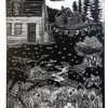 gotts island   maine  wood block print